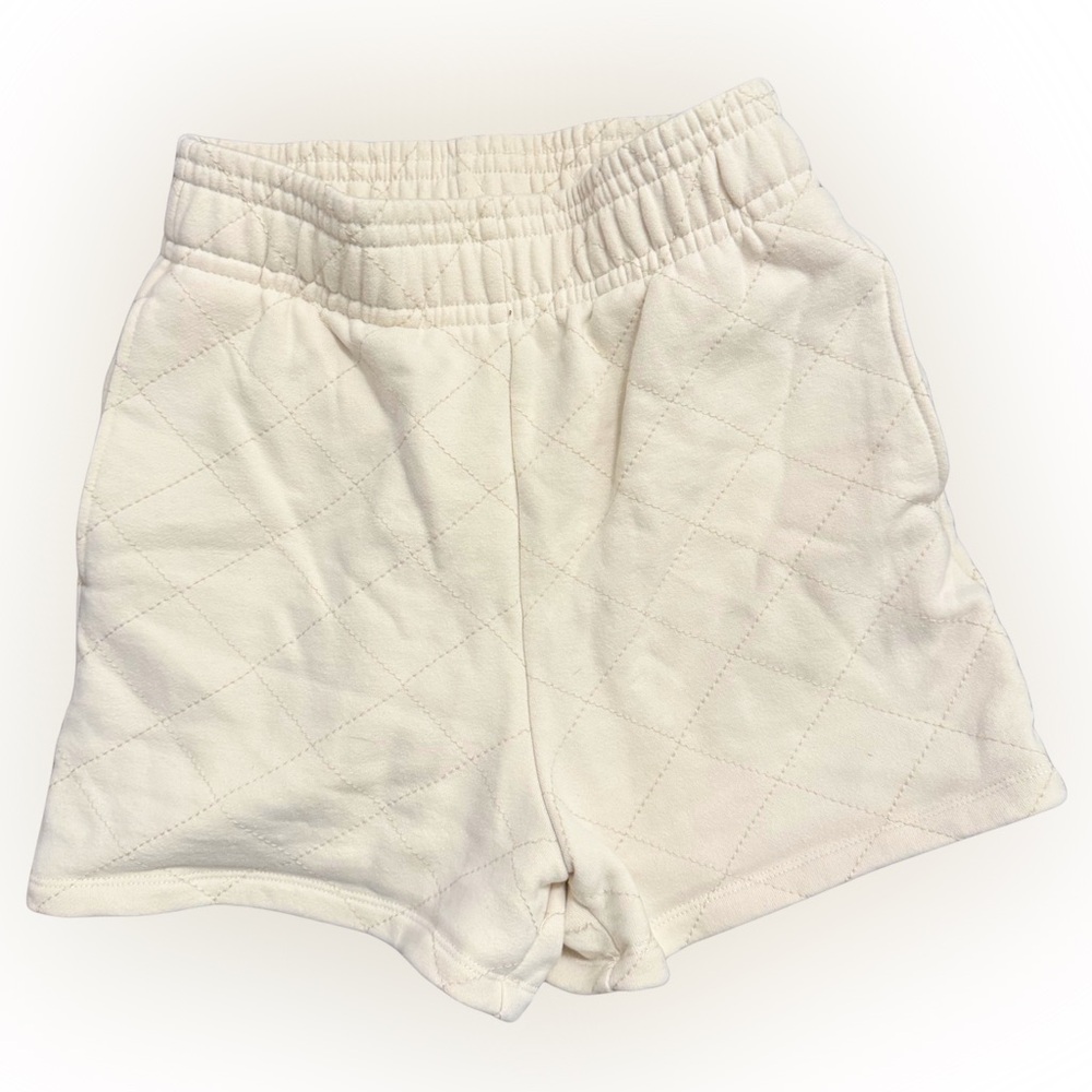 Quilted‎ Knit Elastic Waist Shorts — Cream by Mono B Size Small
